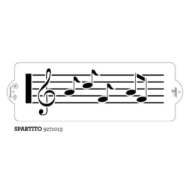 Stencil per torte Spartito Decora 10 x 30 cm - Decora in vendita su Sugarmania.it