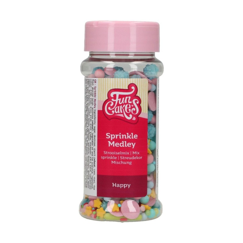 Sprinkle medley Happy 65 g FunCakes - Funcakes in vendita su Sugarmania.it