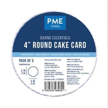 Set 3 Cake card argento PME diametro 10 cm h 3 mm - PME in vendita su Sugarmania.it