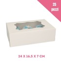 Set 25 scatole per 6 cupcakes bianche -  in vendita su Sugarmania.it