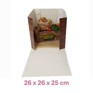 Scatola per torta con finestra 26 x 26 x 25 cm effetto legno - Sugarmania in vendita su Sugarmania.it