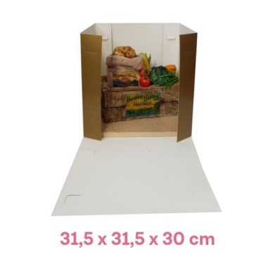 Scatola per torta con finestra 31,5 x 31,5 x 30 cm oro antico - Sugarmania in vendita su Sugarmania.it
