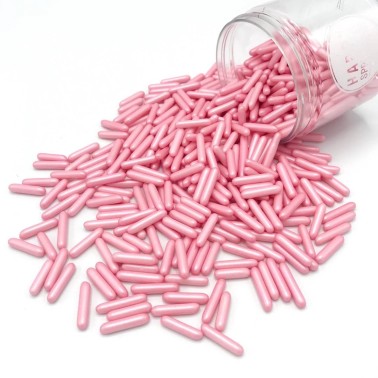 Happy Sprinkles Pink Pearlescent Rods 90 g - Happy Sprinkles in vendita su Sugarmania.it