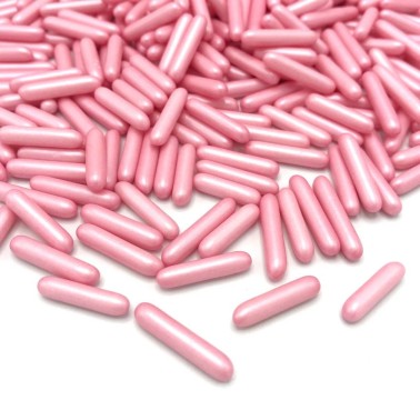 Happy Sprinkles Pink Pearlescent Rods 90 g - Happy Sprinkles in vendita su Sugarmania.it