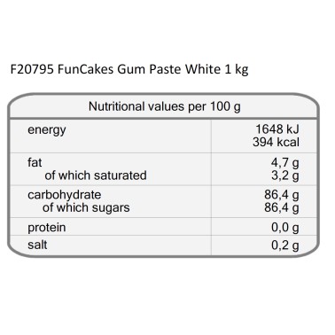 Gum paste FunCakes bianca 1 kg