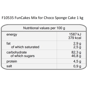 Mix für Delux-Schwammkuchen 1 kg-Funkuchen
