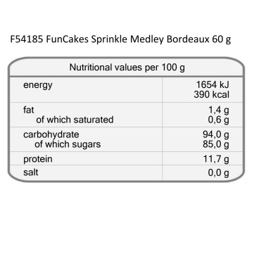 Saupoudrer Medley Bordeaux 60 g Funcakes