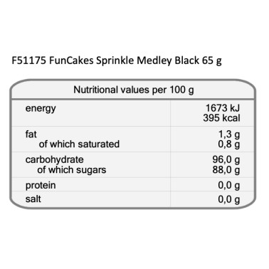 Sprinkle Black 65 g FunCakes