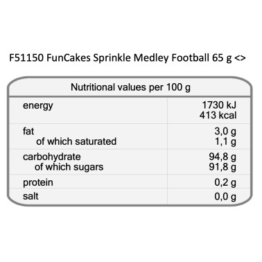 Sprinkle Football Medley 65 g FunCakes