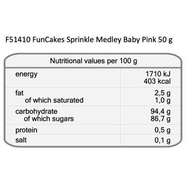 Sprinkle Baby Girl Medley 50 G Funcakes