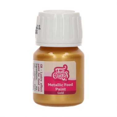 Metalized gold food painting 30 ml funcakes
