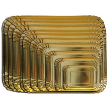 Vassoio rettangolare oro 21,5 x 14 cm  -  in vendita su Sugarmania.it