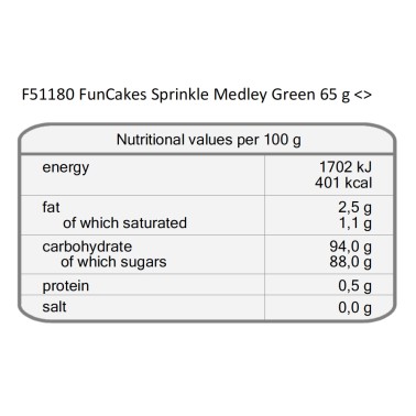 Sprinkle Medley Green 65 g Funcakes