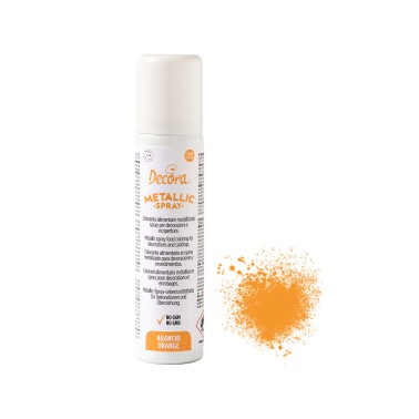 Metallic orange food spray Decora 75 ml