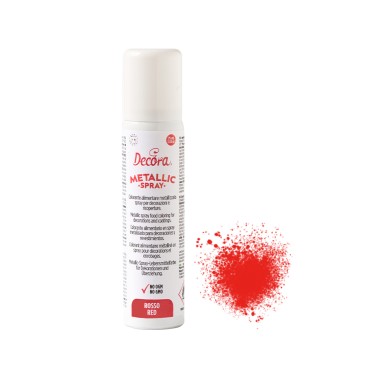 Metallic red food spray Decora 75 ml