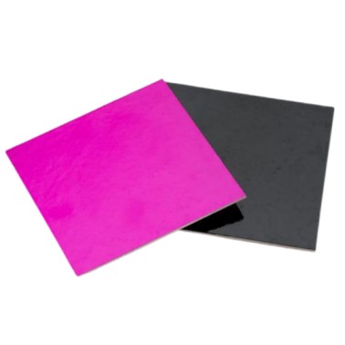 Tavoletta sottotorta quadrata  Fucsia-Nero 20x20 cm