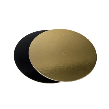 Set 10 kg disco sottotorta rigido 16 cm oro nero