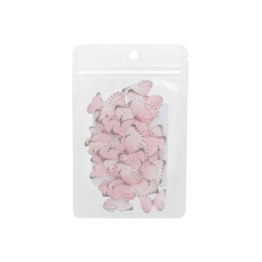 Farfalle in cialda commestibile rosa 29 pezzi 