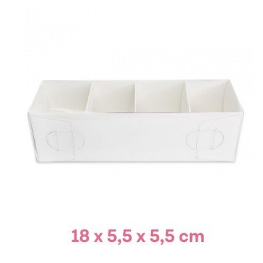 Set 10 scatole bianche per 4 macarons o cioccolatini 