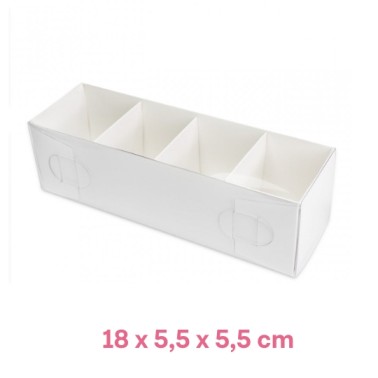 Set 10 white boxes for 4 macarons or chocolates 