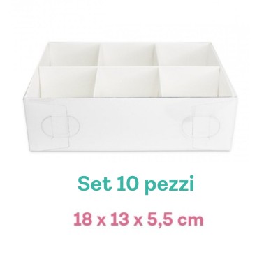 Set 10 scatole bianche per 6 macarons o cioccolatini 
