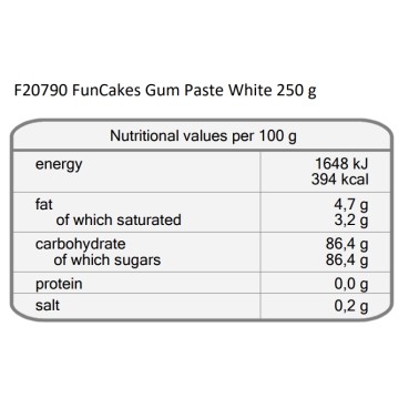Gum paste FunCakes bianca 250 g