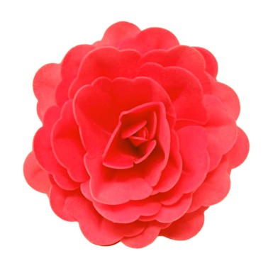 Rosa rossa 12,5 cm fiore in cialda