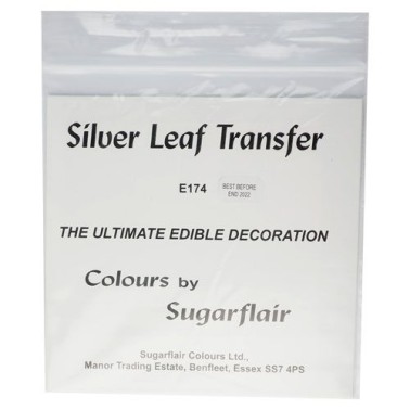 Foglio d'argento commestibile Sugarflair 9,5 x 9,5 cm