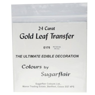24 carat edible gold sheet Sugarflair 8 x 8 cm