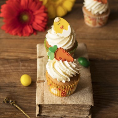 Chicks and carrots in sugar