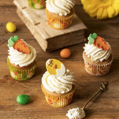 Chicks and carrots in sugar