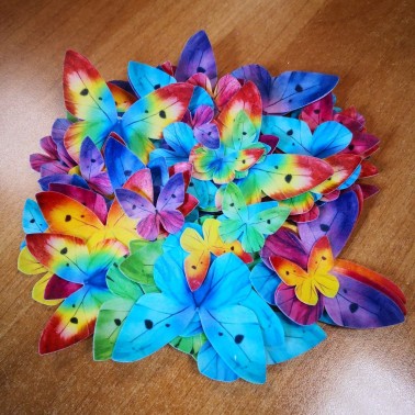 Farfalle in cialda mix colori 87 pezzi 