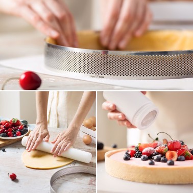 Microphorated round ring Decora Height 3.5 cm stainless steel