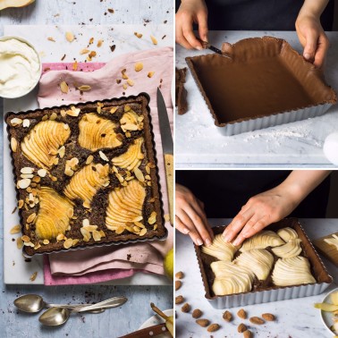 Náměstí non-stick tart formy 21 x 21 cm odnímatelný pozadí Decora 