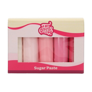 Pasta di zucchero FunCakes multipack 5x100g colori rosa