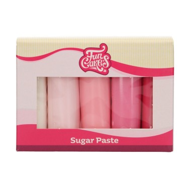 Sugar Paste Funcakes Multipack 5x100g Pink Colors