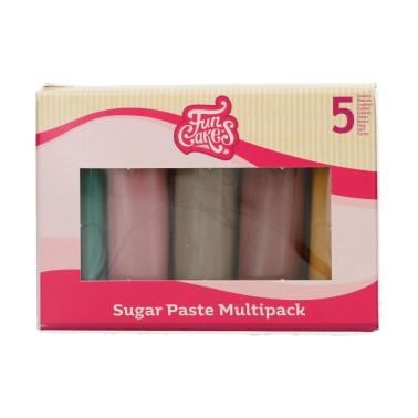Pasta di zucchero FunCakes multipack 5x100g colori terra