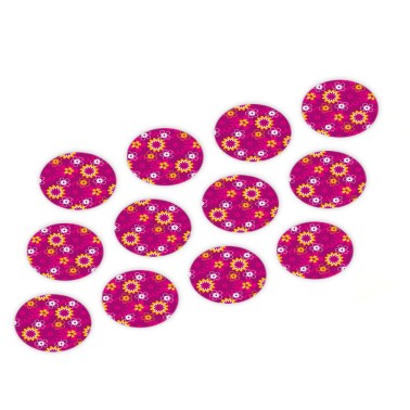 Decorazioni cupcake Fiori rosa 12 pezzi diametro 3 cm