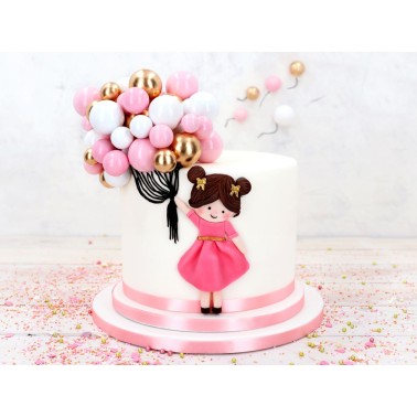 Cake Bubble Topper plastica Argento 4 pezzi