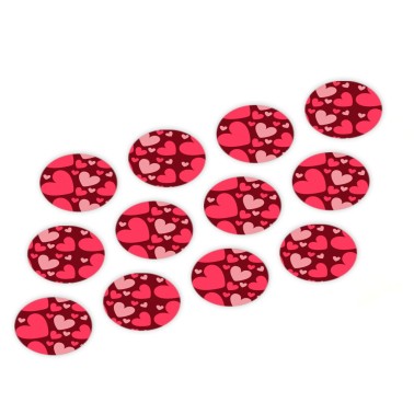 Décorations Cupcake Hearts 12 pièces Diamètre 3 cm