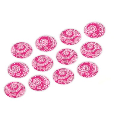 Decorazioni cupcake trama indiana rosa 12 pezzi diametro 3 cm