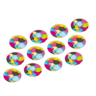 Decorazioni cupcake cerchi colorati 12 pezzi diametro 3 cm