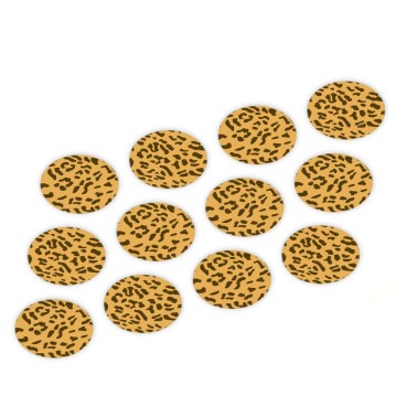 Decorazioni cupcake trama leopardo gialla 12 pezzi diametro 3 cm
