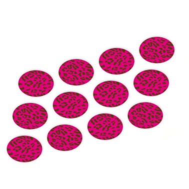 Decorazioni cupcake trama leopardo rosa 12 pezzi diametro 3 cm