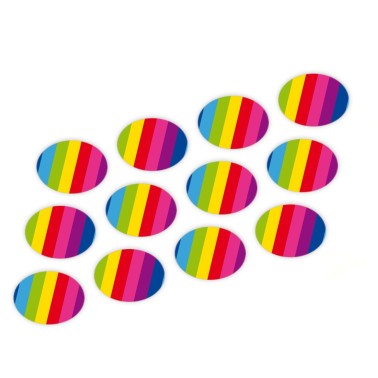 Decorazioni cupcake arcobaleno 12 pezzi diametro 3 cm