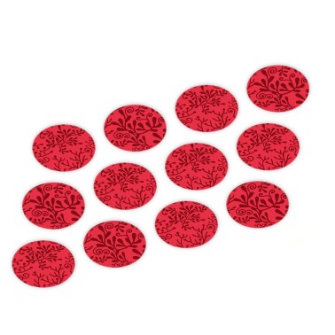 Decorazioni cupcake piante rosse 12 pezzi diametro 3 cm