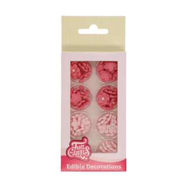 Růžový cukru květiny 64 kusů Facecakes
