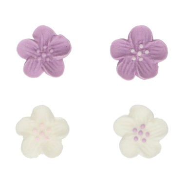 Sugar flowers purple mix 24 pieces funcakes