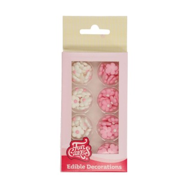 Fiorellini di zucchero mix rosa bianco 64 pezzi FunCakes