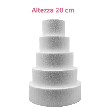 Basi di polistirolo tonde per torte altezza 20 cm